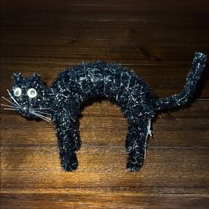 Halloween Black Tinsel Tabletop Decoration